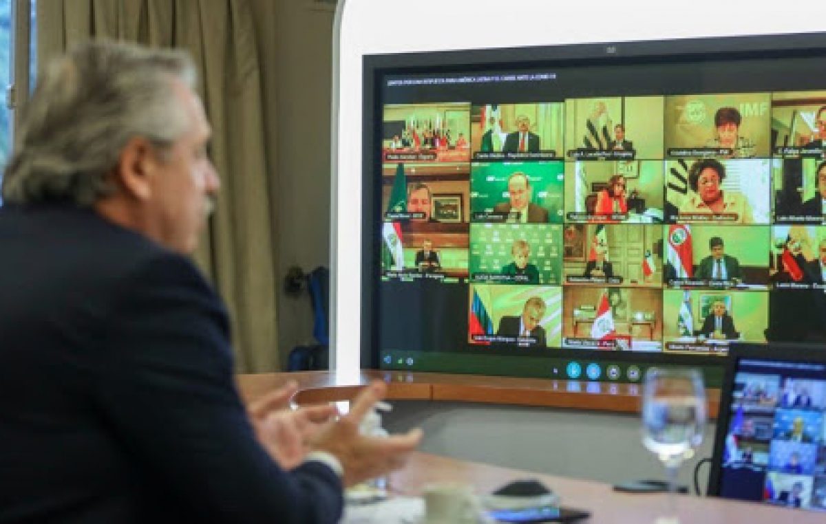 El Zoom de Alberto Fernández: las charlas con gobernadores, Kristalina y otros presidentes