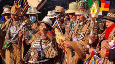 La ceremonia ancestral con la que comenzaron los actos de asunción de Luis Arce