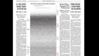 El New York Times le dedicó una impactante tapa a los muertos por coronavirus  