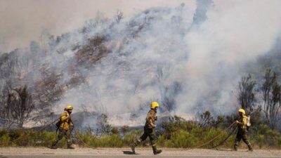 Unos 140 brigadistas continúan el combate contra el incendio en El Bolsón