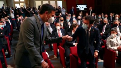 Sánchez y Aragonès buscan dejar atrás el conflicto con un acto en Barcelona