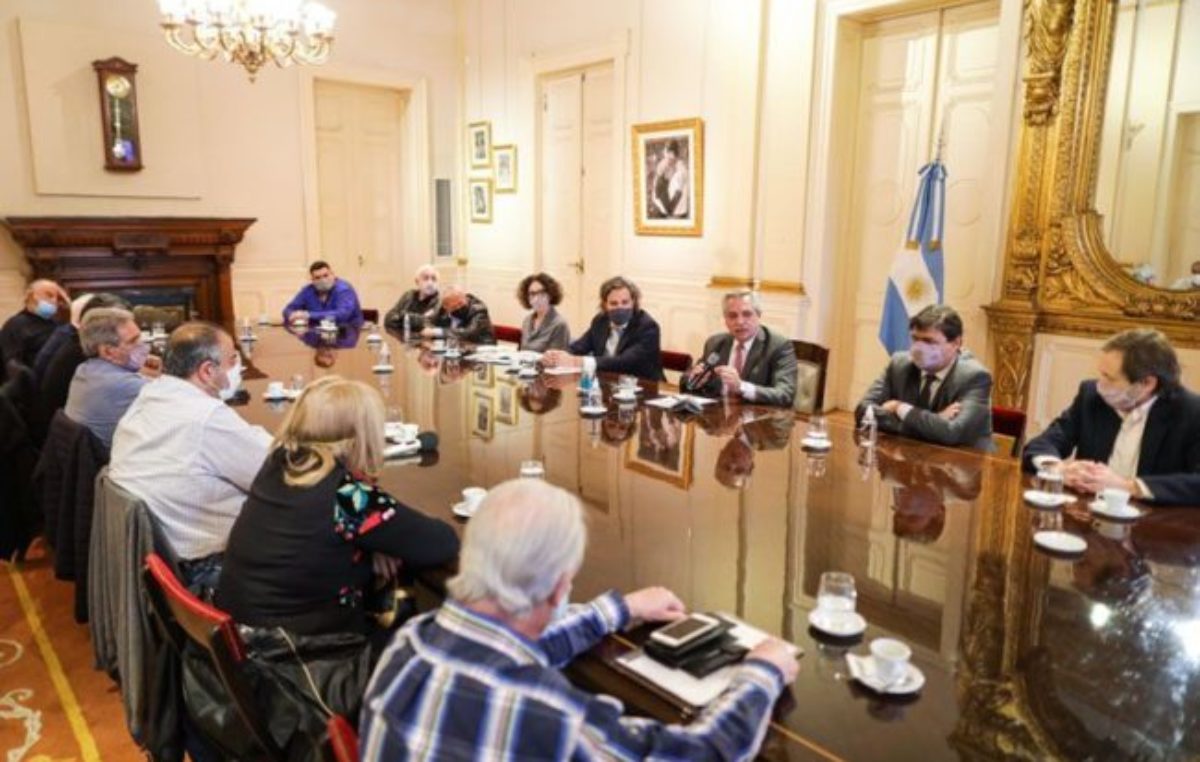 Fernández recibió a la CGT: “Somos los únicos que tenemos un proyecto que genera inversión, producción y trabajo”