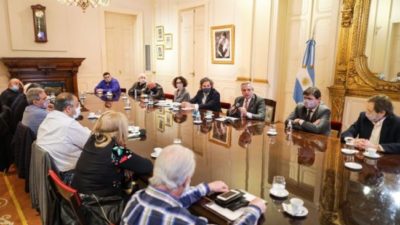 Fernández recibió a la CGT: “Somos los únicos que tenemos un proyecto que genera inversión, producción y trabajo”