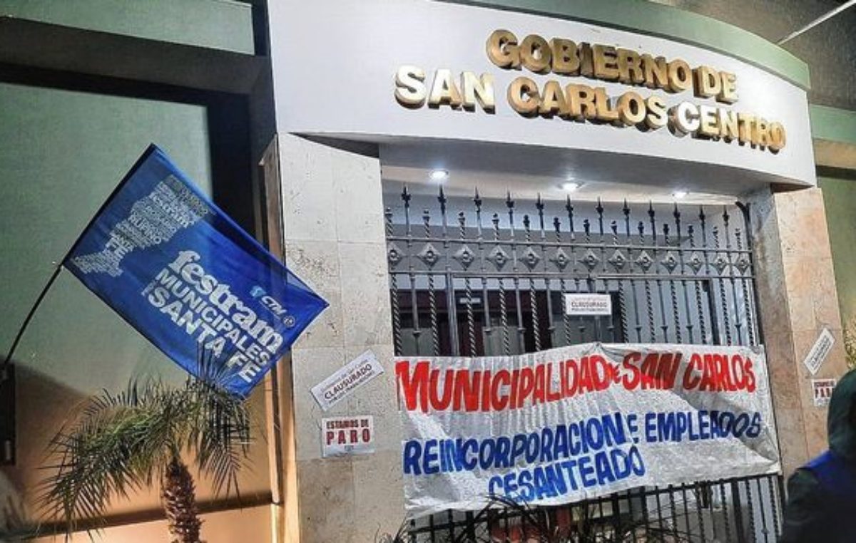 Por un reclamo gremial, la municipalidad de San Carlos Centro está cerrada desde el viernes