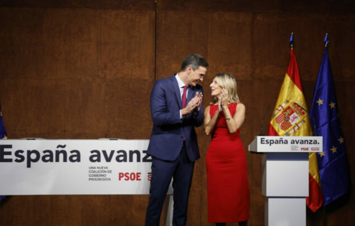 El PSOE y la coalición Sumar presentaron el acuerdo para un gobierno progresista